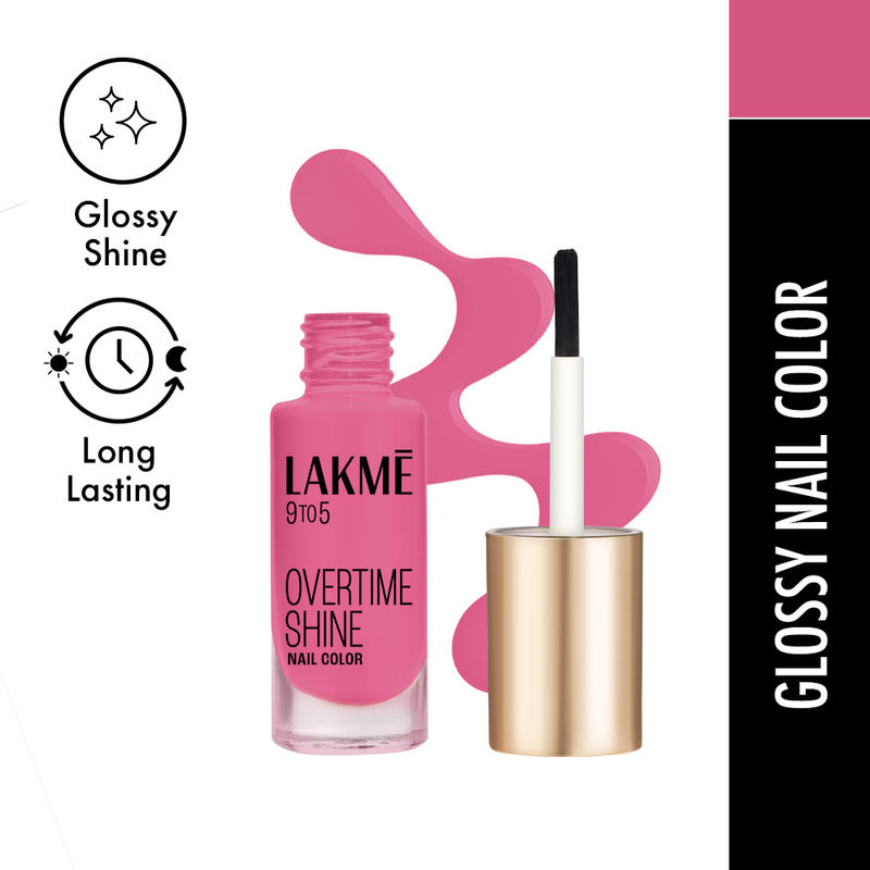 Lakme 9 to 5 Primer + Gloss Nail Color - Pink Pace
