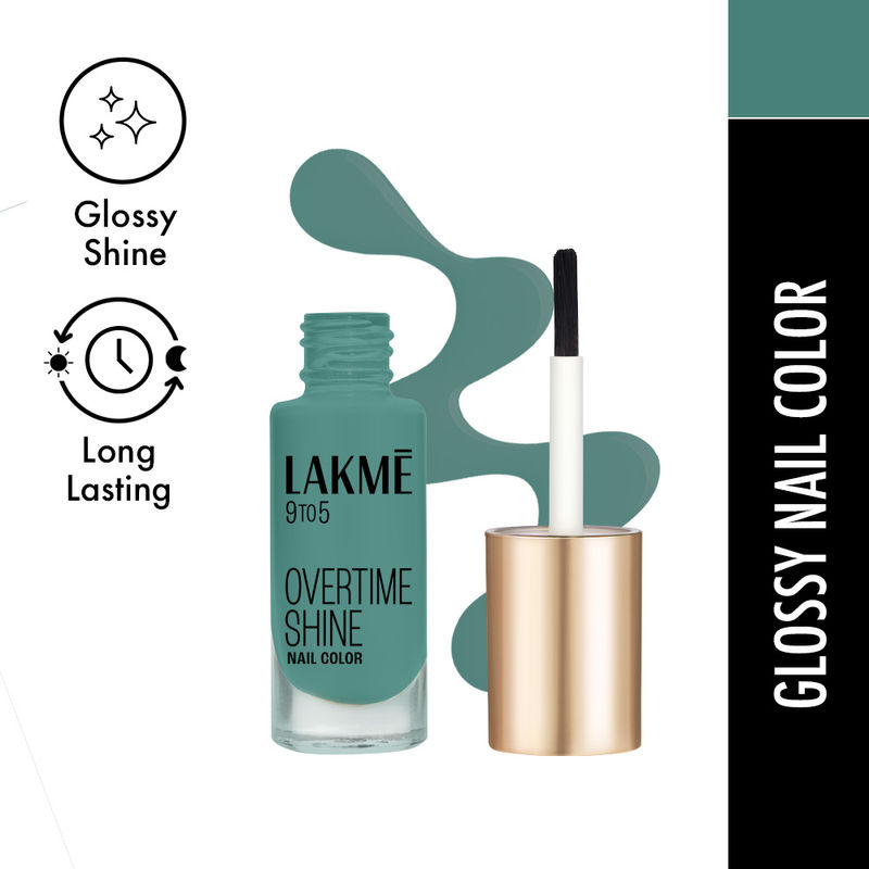 Lakme 9 to 5 Primer + Gloss Nail Color - Teal Deal