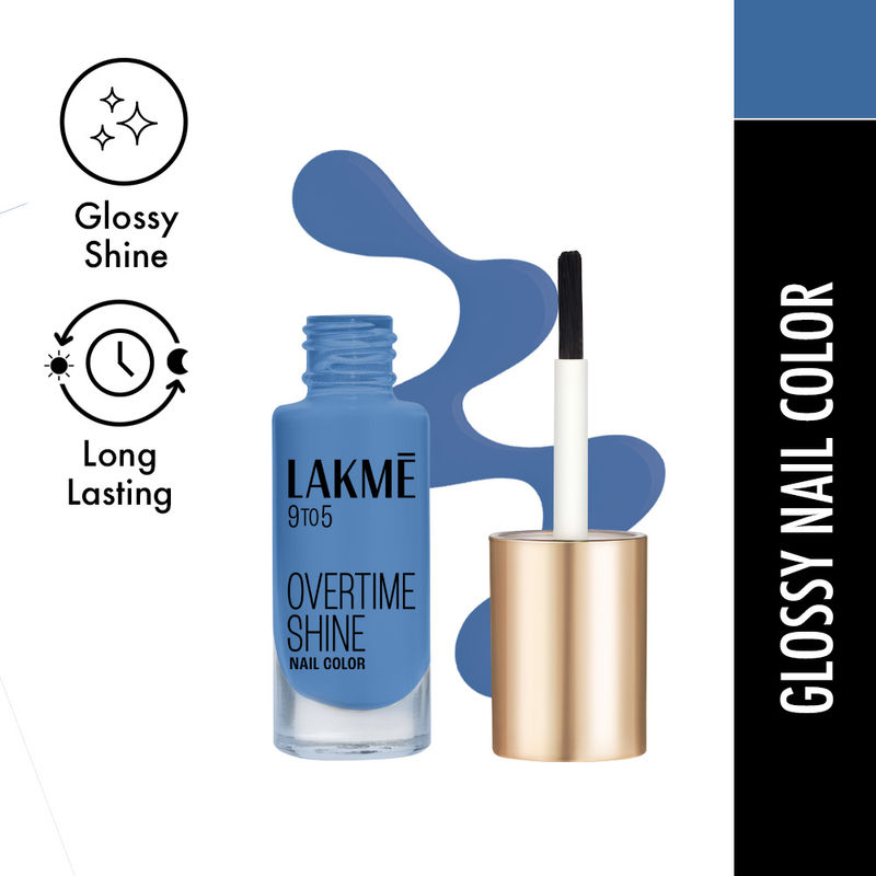Lakme 9 to 5 Primer + Gloss Nail Color - Indigo Ink