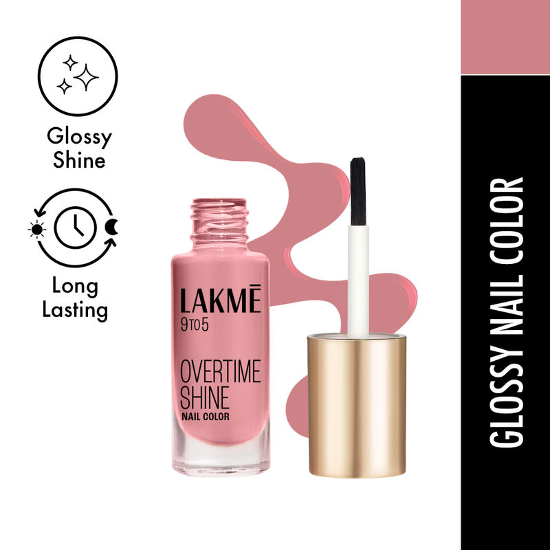 Lakme 9 to 5 Primer + Gloss Nail Colour - Pink Paisley