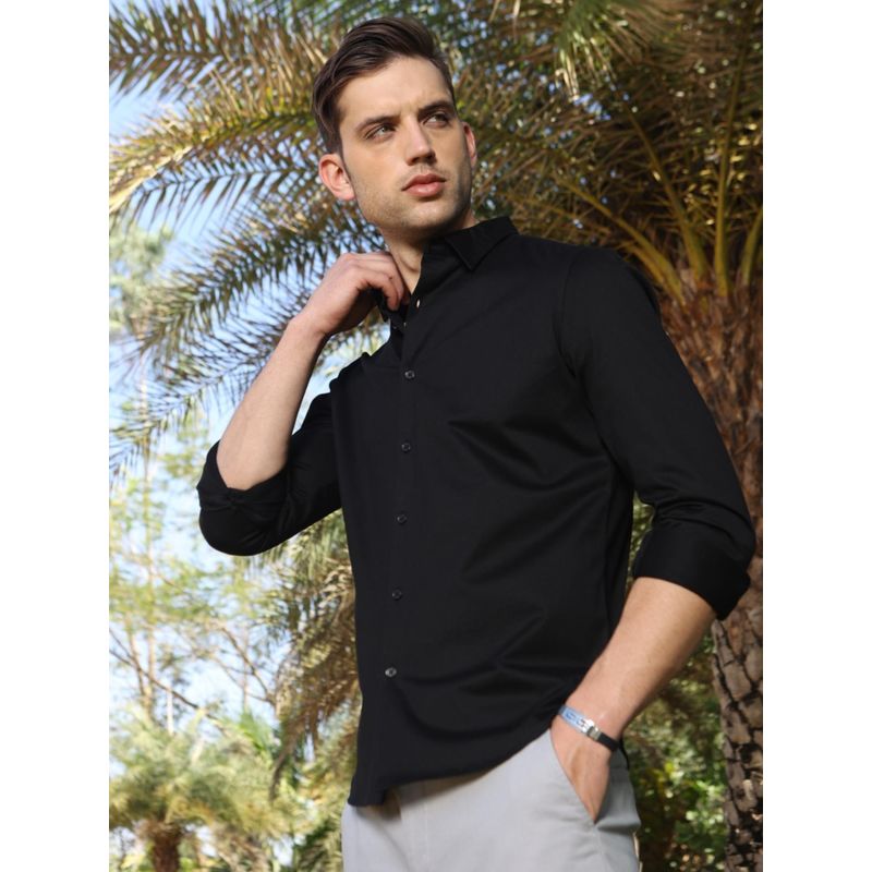 MELVIN JONES Midnight Weave Knitted Woven Shirt (L)