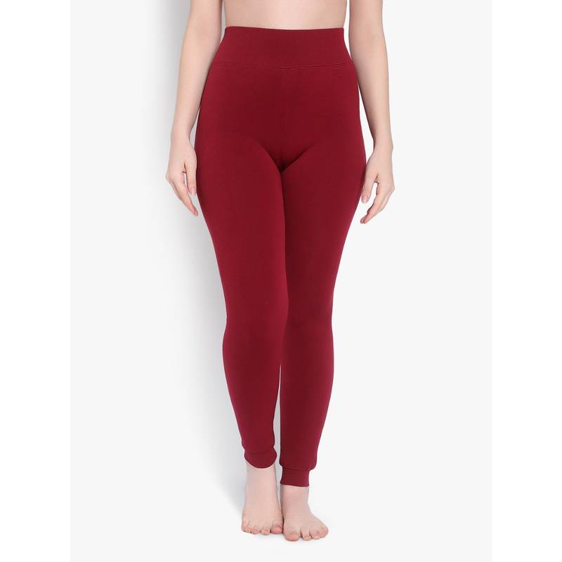 BRACHY Women Maroon Solid Thermal Bottom (2XL)