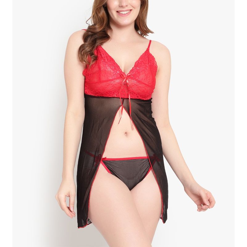 BRACHY Babydoll and Panty Red (Set of 2) (S)