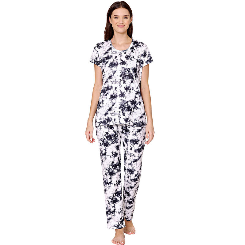 Bodycare Womens Spandex Tie & Dye Printed Tshirt & Pyjama Bsls13002 (M)