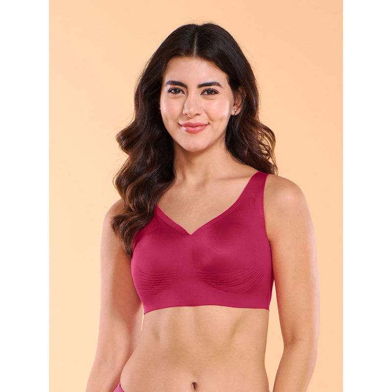 Enamor Magenta Lightly Padded Non-Wired Full Coverage Seamless Bra (S)