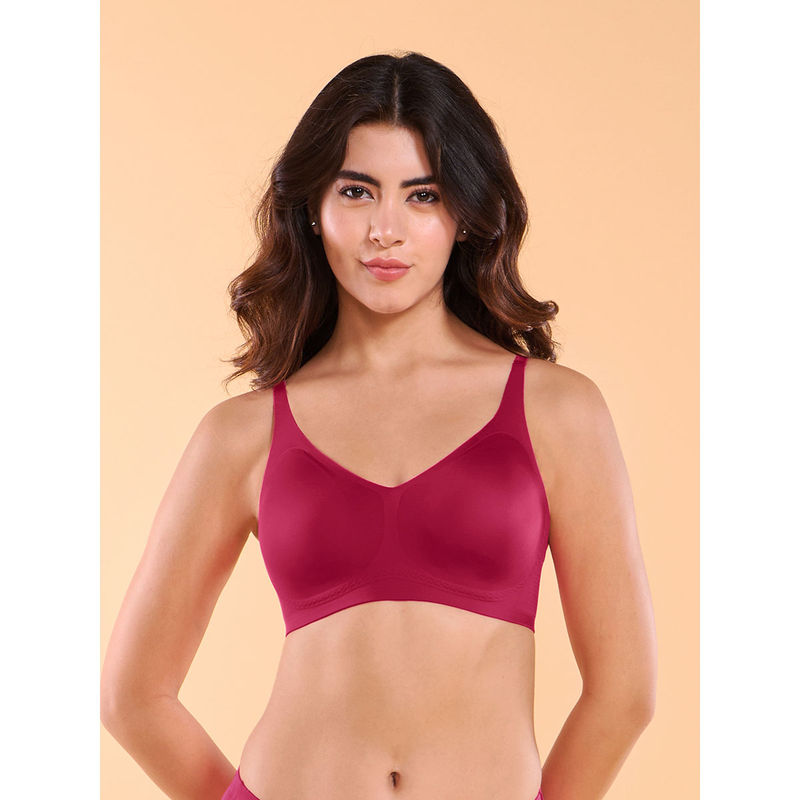 Enamor Magenta Lightly Padded Non-Wired Medium Coverage Seamless Bra (36C)