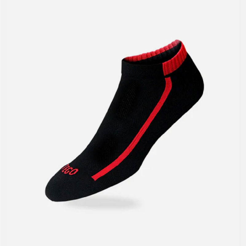 Tego Unisex Socks Ankle Cotton Comfort Black & Red (M)