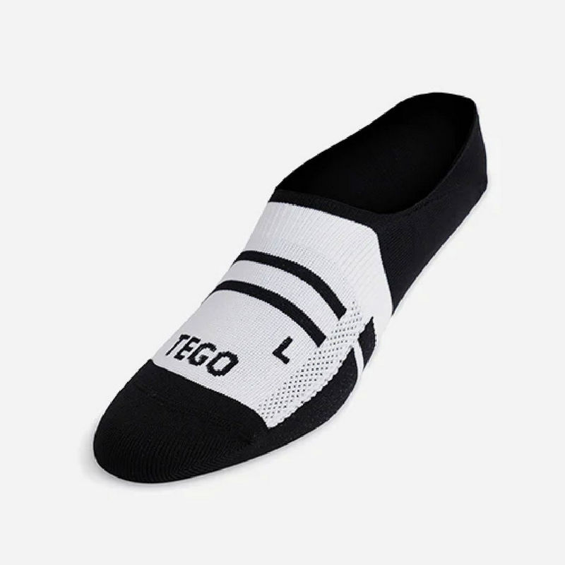 Tego Unisex Socks No Show Ultra Light Black & White (S)