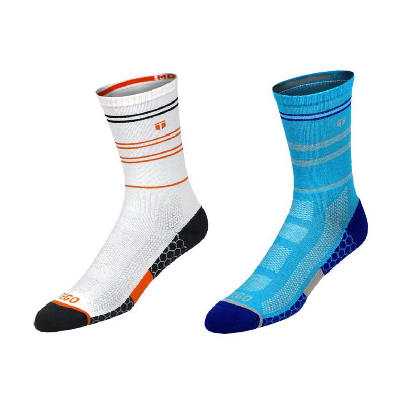 Tego Unisex Drill Multi-Color Crew Length Cotton Socks (Pack of 2) (S)