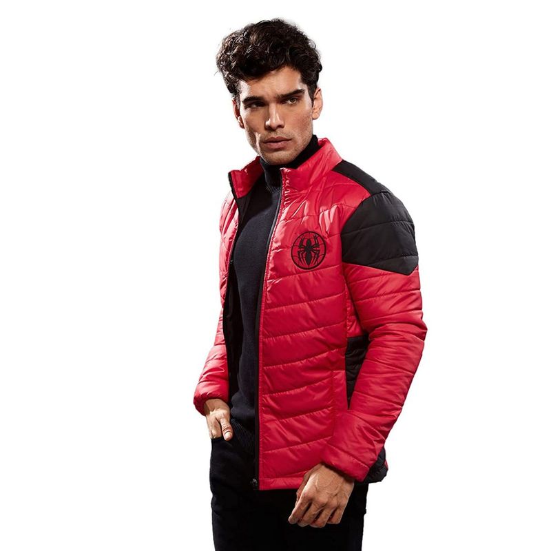 The Souled Store Men Official Spider-Man Logo Red Men Puffer Jackets (L)