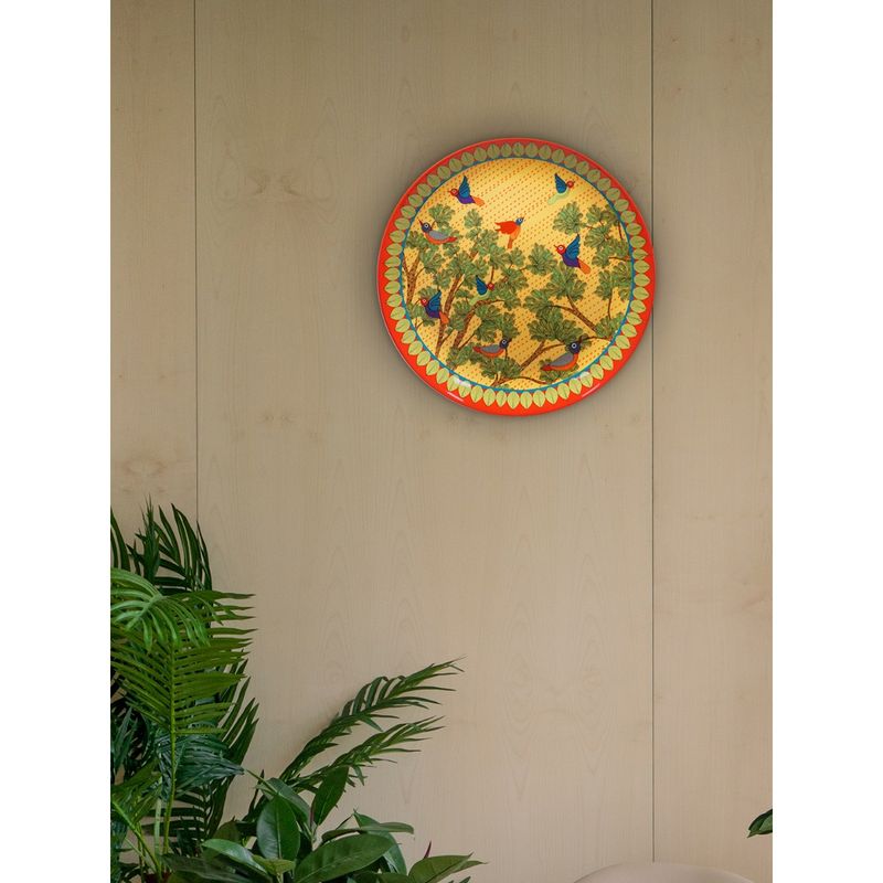 KOLOROBIA Gond Art Inspired Home Decor Wall Plate 8 Inch