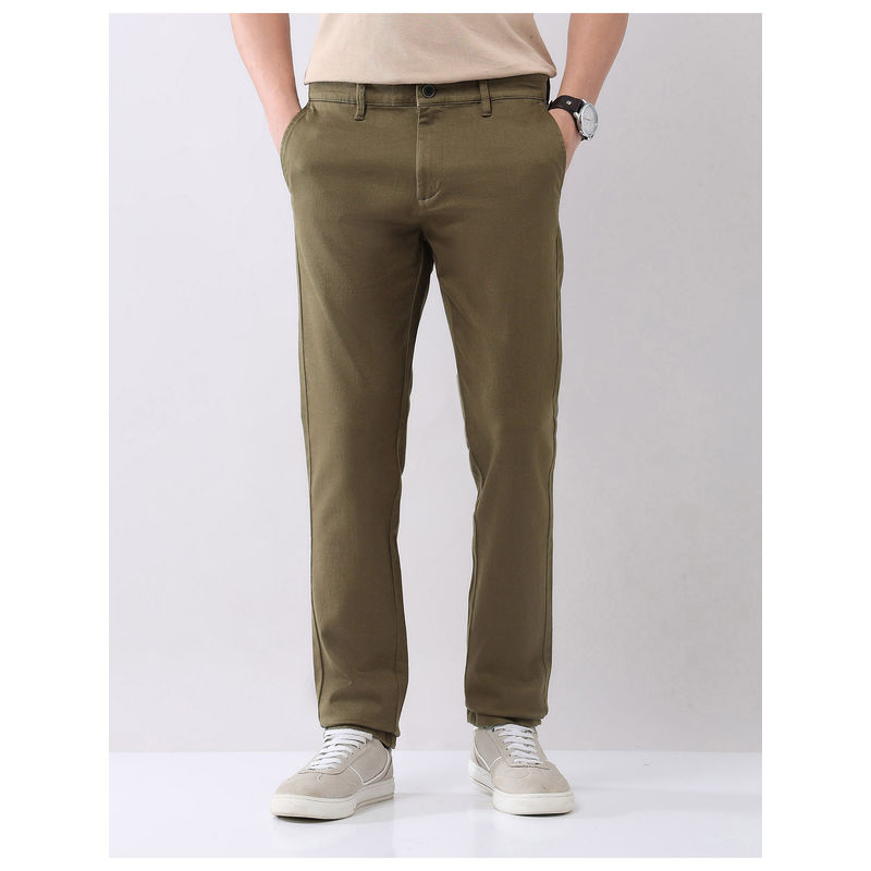 AD By Arvind Olive Modern Slim Fit Chinos (30)