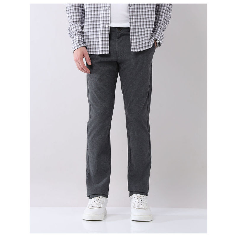 AD By Arvind Charcoal Modern Slim Fit Chinos (30)