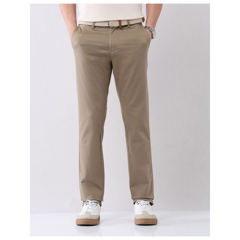 AD By Arvind Khaki Slim Fit Chinos (30)