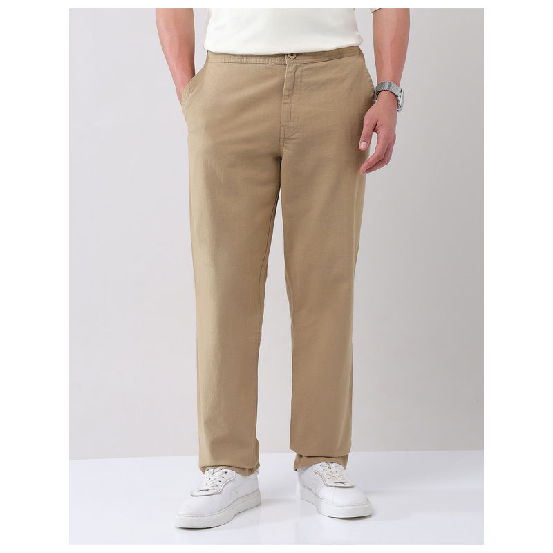 AD By Arvind Khaki Urban Pause Straight Fit Chinos (30)