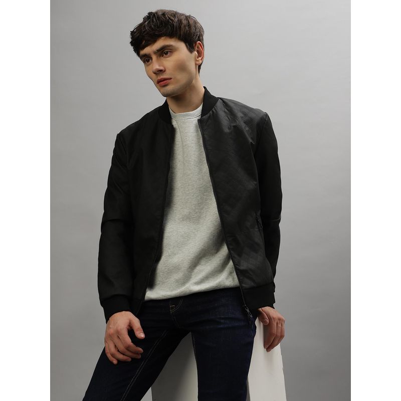 Antony Morato Men Textured Full Sleeves Stand Collar Jacket (52)