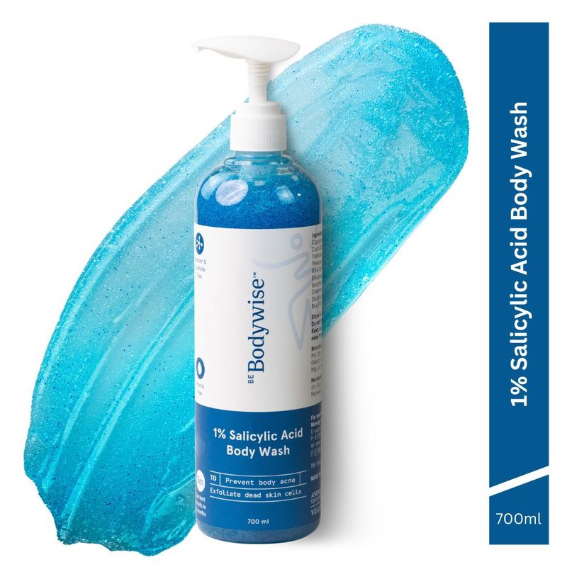 Be Bodywise 1% Salicylic Acid Body Wash, Treats Body Acne & Strawberry Skin - Exfoliating Shower Gel