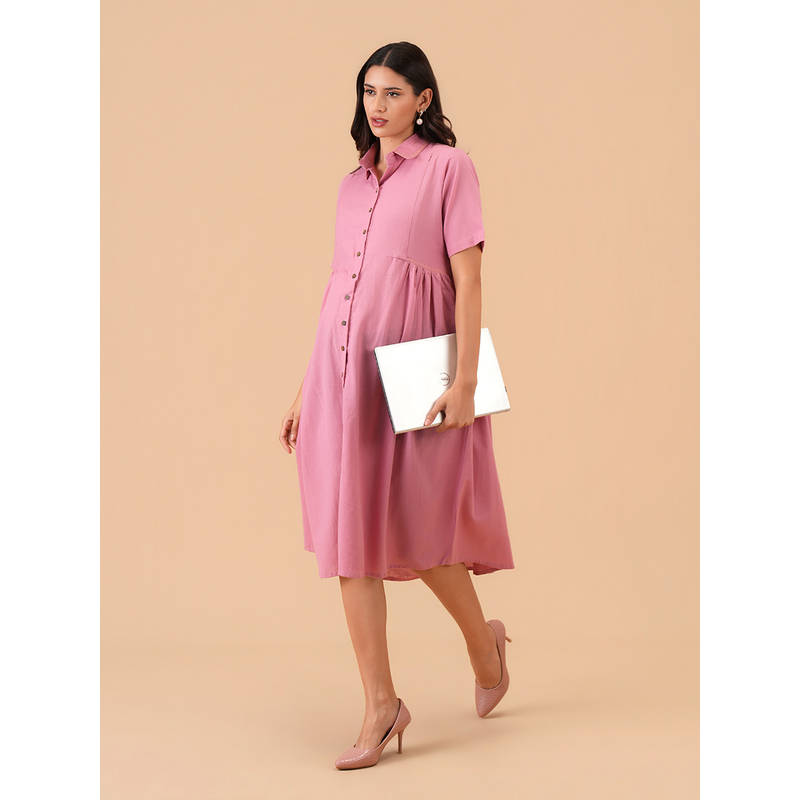 The Mom Store Blush Hour Maternity and Nursing Dress (L)
