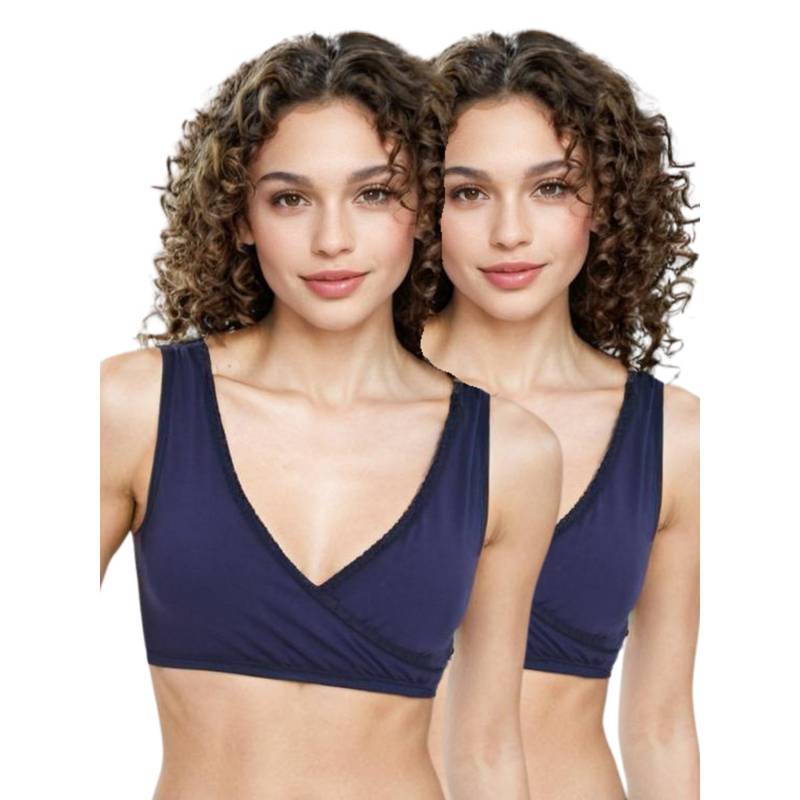 Adira Medium Coverage Plunge Bra Navy Blue (Pack of 2) (S)