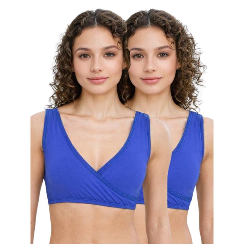 Adira Medium Coverage Plunge Bra Blue (Pack of 2) (S)