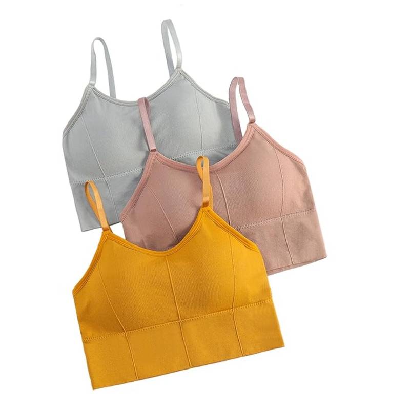 BRACHY Women Cotton Padded Bra Everyday Workout Bralette Multi-Color (Pack of 3) (L)