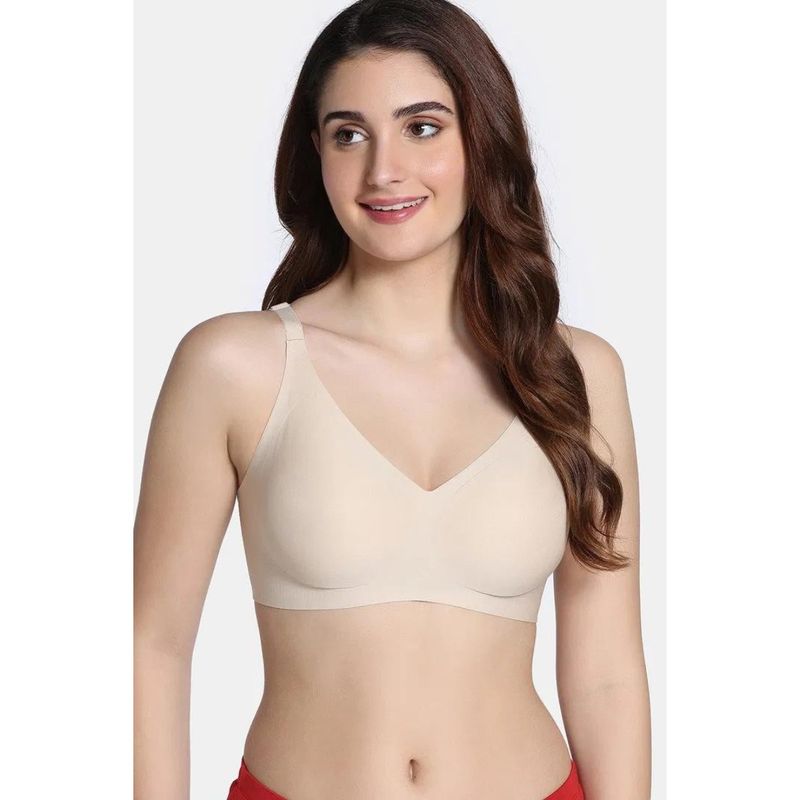 Zivame Seamless Collective Padded Non Wired 3/4Th Coverage T-Shirt Bra - Brown (XL)