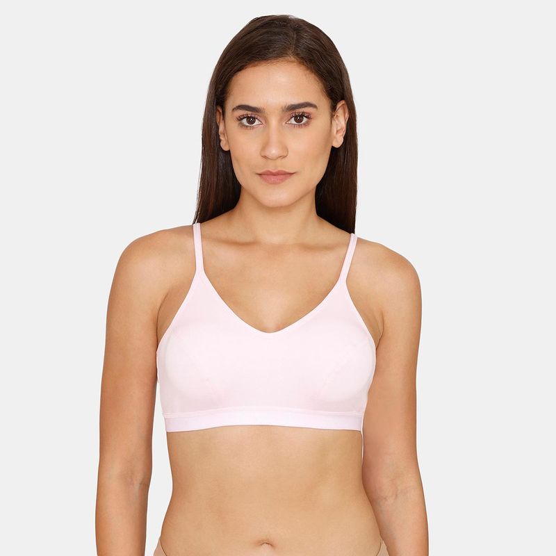 Zivame Rosaline Everyday Double Layered Non Wired 3-4th Coverage T-Shirt Bra - Pink Lady (XS)
