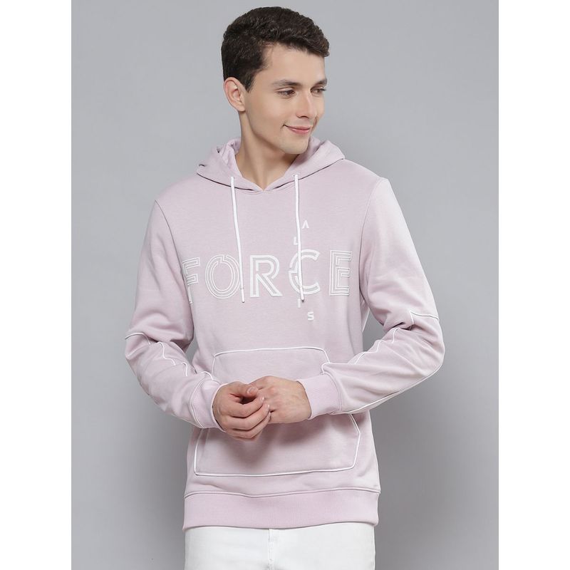 Alcis Men Lavender & White Printed Hooded (L)