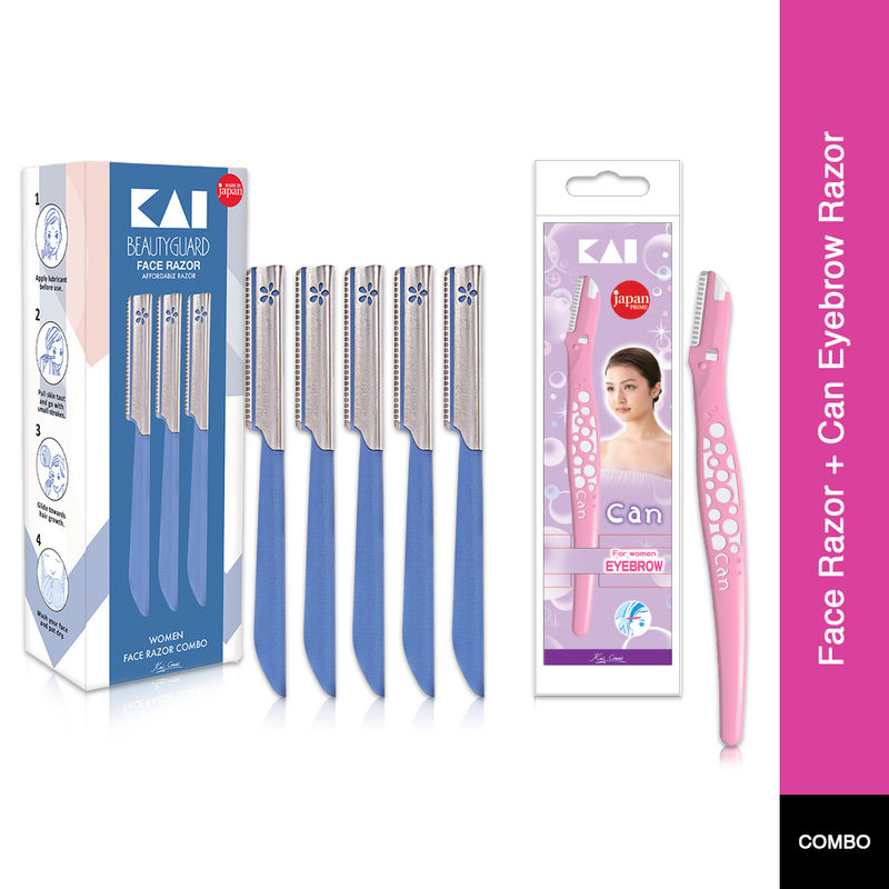 Kai Beauty Guard Face Razor + Can Eyebrow Razor Combo For Women Buy