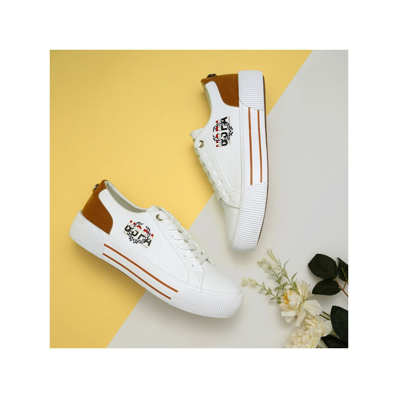 U.S. POLO ASSN. Women HOLLIE Off White Sneakers (UK 3)