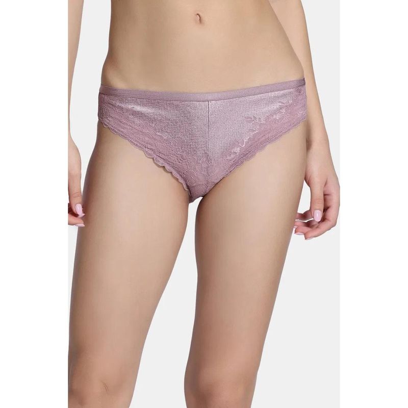 Zivame Celeste & Rose Low Rise Full Coverage Hipster Panty - Elderberry (L)