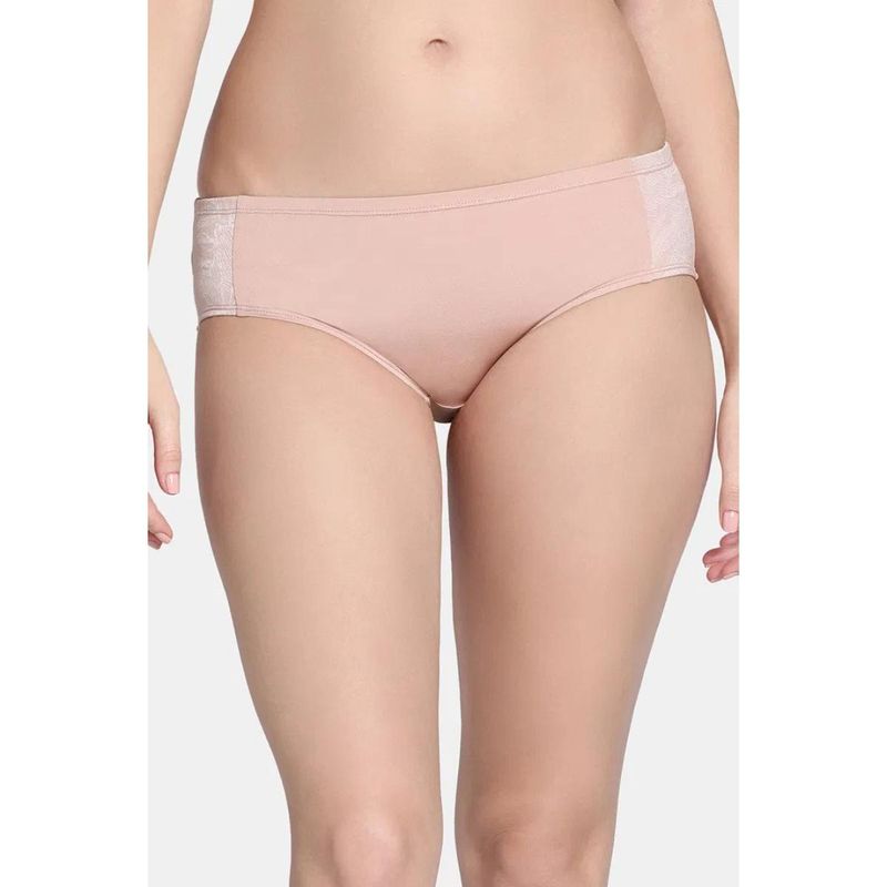 Zivame Shimmering Secrets Low Rise Full Coverage Hipster Panty - Mahagony Rose (2XL)