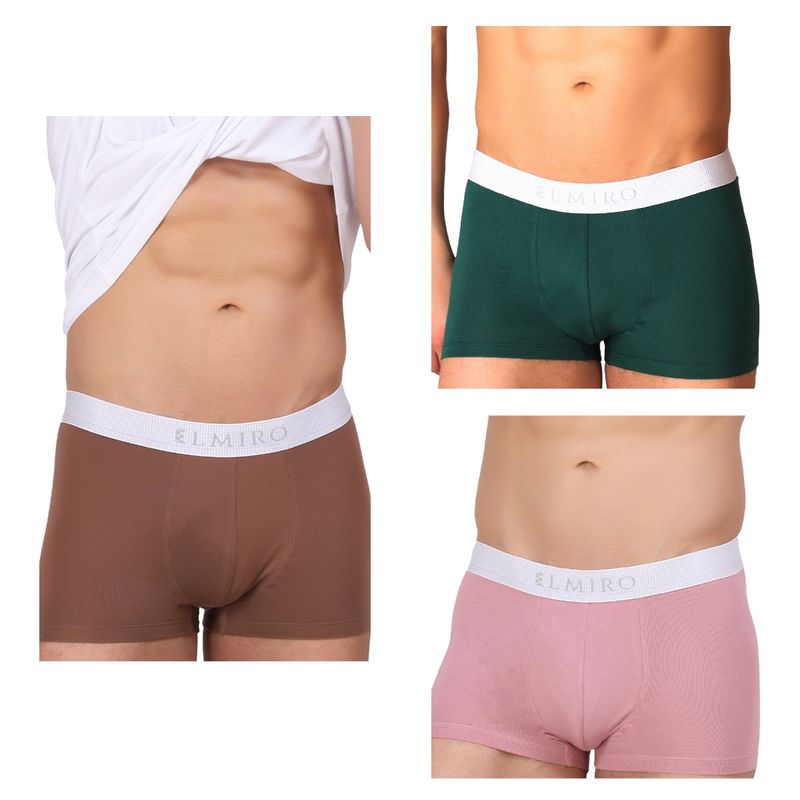 Elmiro Mens Intimo-Tech Antimicrobial Micro Modal Dynamic Trunk (Pack of 3) (M)