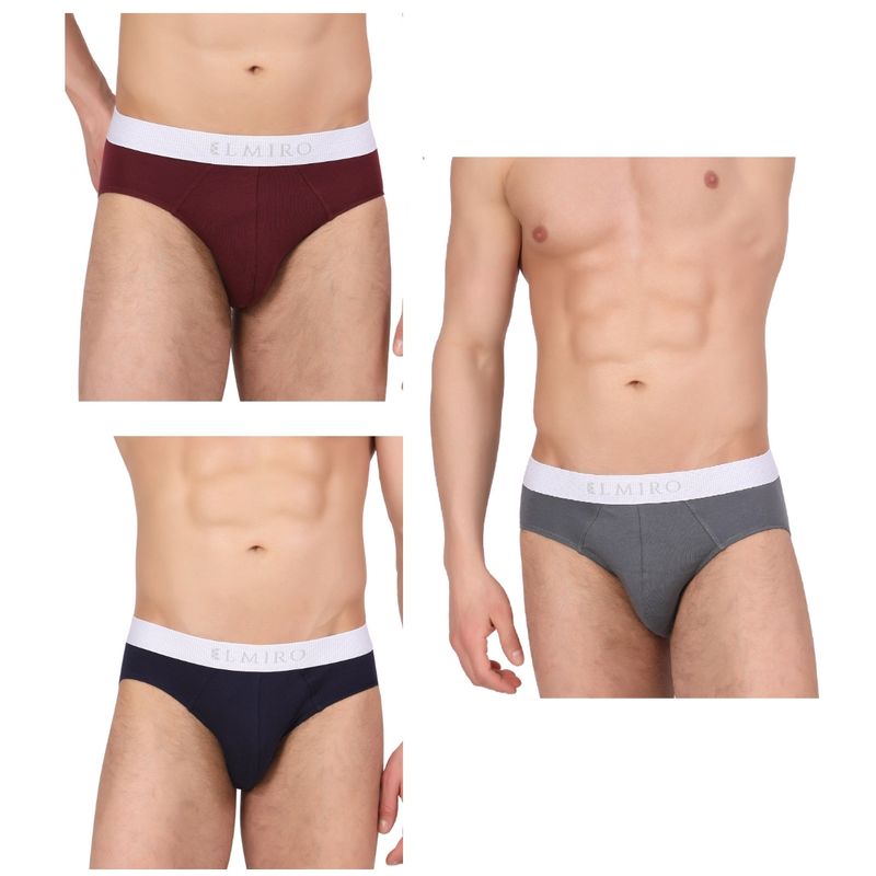 Elmiro Mens Intimo-Tech Antimicrobial Micro Modal Luxe Brief (Pack of 3) (XL)