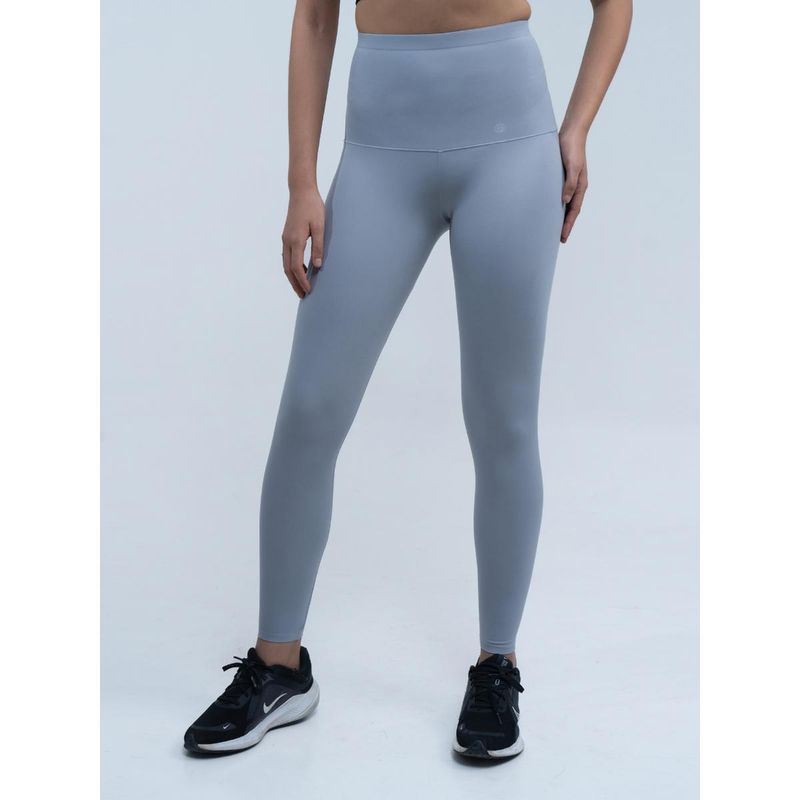 SOIE Womens Grey Seamless High Compression Activewear Sports Leggings (L)