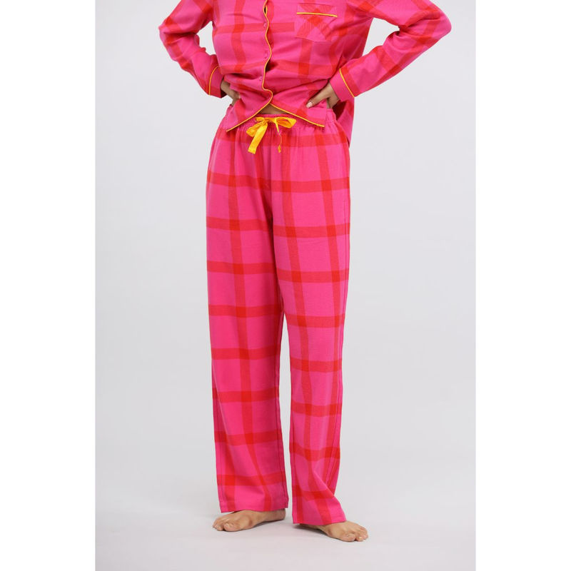 NeceSera Pink Soft Cotton Plaid Pajama (S)