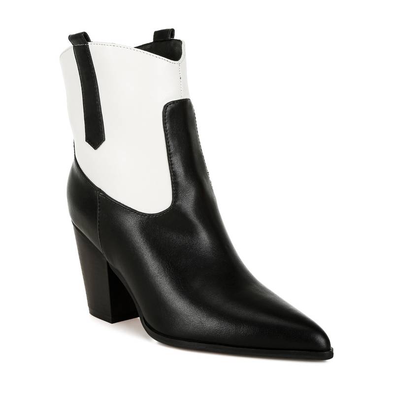 London Rag Two Tone Cowboy Black Casual Boots (UK 3)
