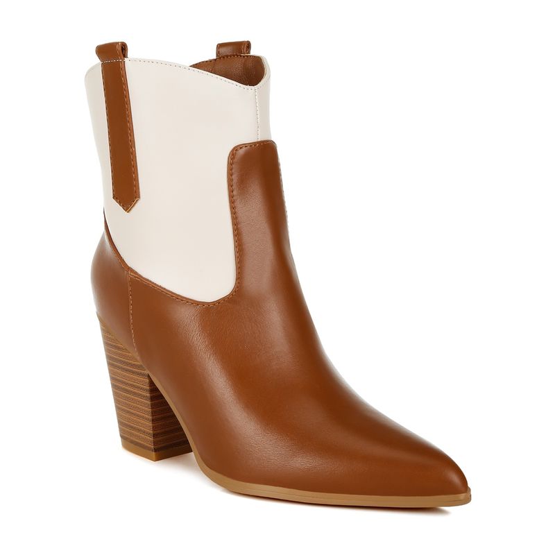 London Rag Two Tone Cowboy Tan Casual Boots (UK 6)
