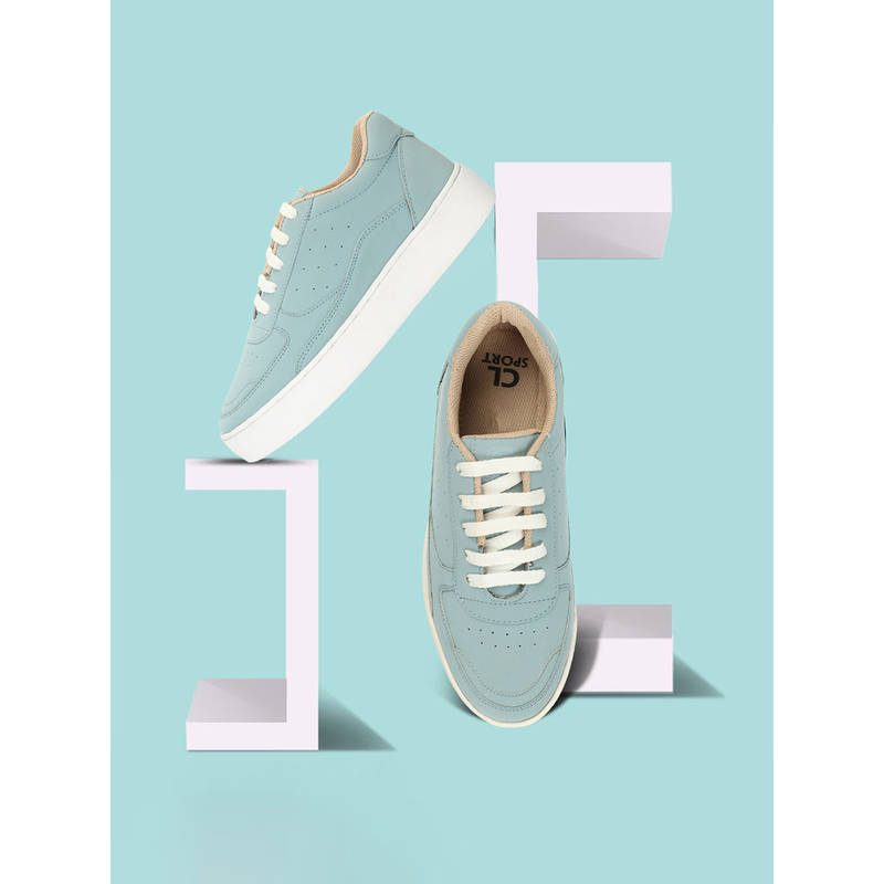 Carlton London Women Fashionable Sky Blue Color Lace-Ups Solid Sneakers (EURO 36)
