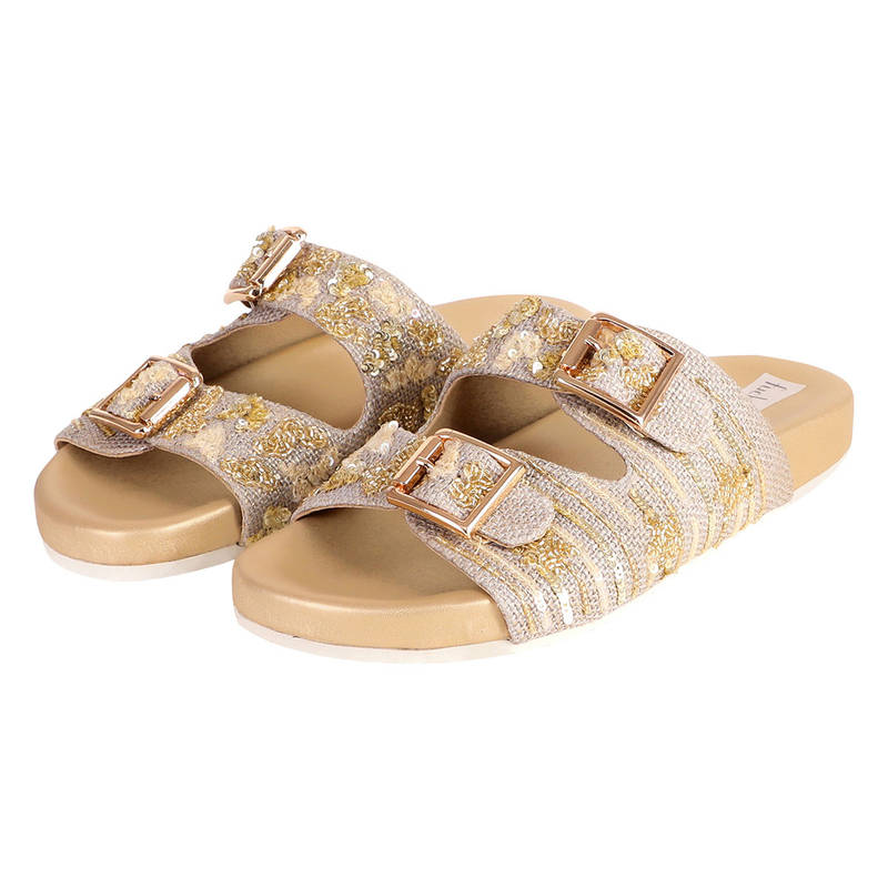 Fuchsia By Aashka Mehta Galaxy Gold Sliders (EURO 37)