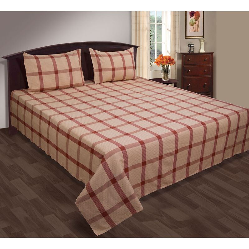 SHADES OF LIFE Cotton Double BedSheetBed Cover (90"X100") With 2Pc