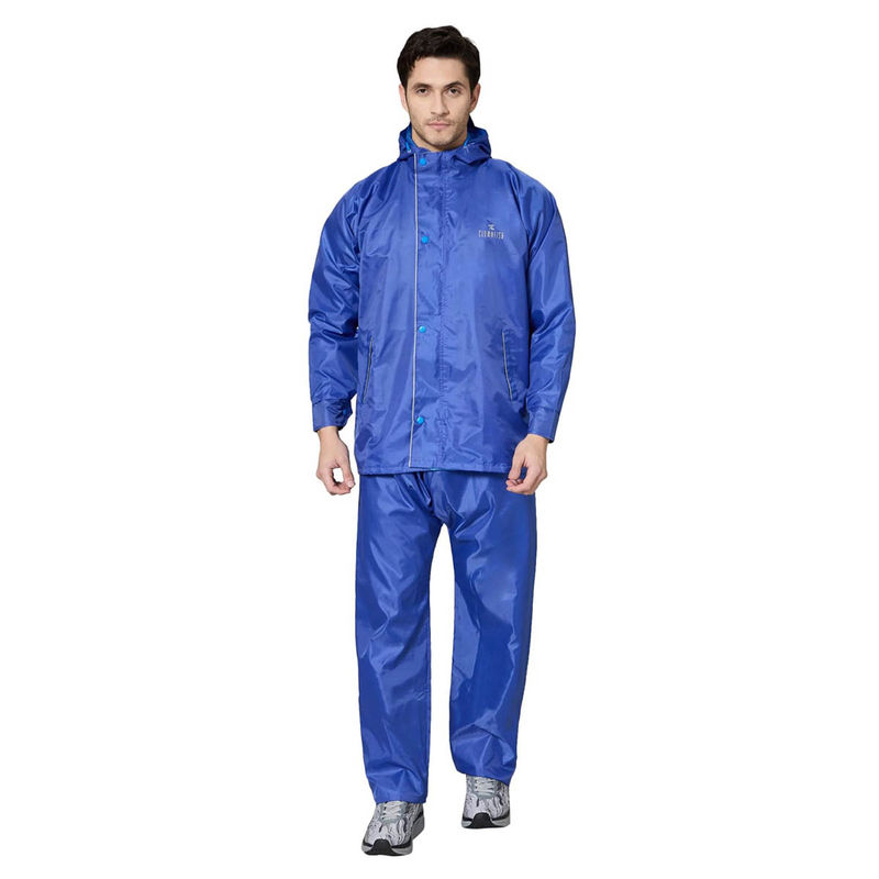 The Clownfish Prime Series Reversible Raincoat with Pant - Blue (Set of 2) (3XL)