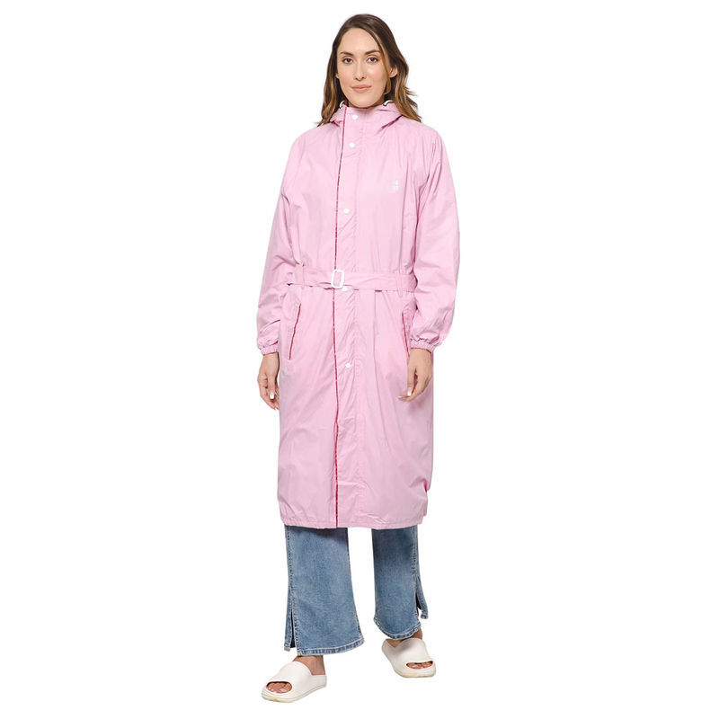 The Clownfish Unisex Drizzle Diva Series Raincoat - Pink (XL)