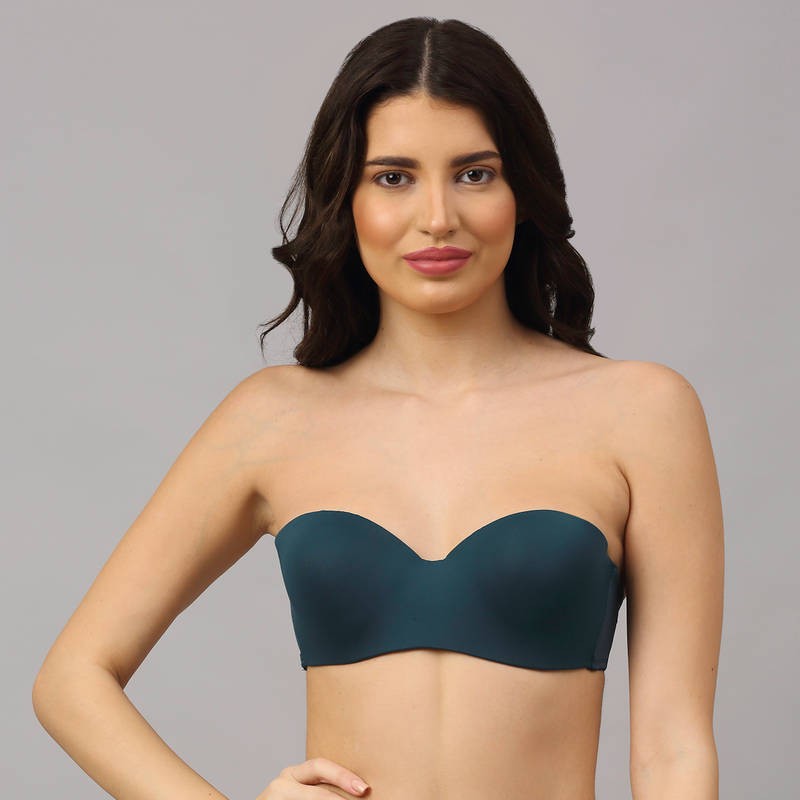 PrettyCat wired strapless tshirt bra - Green (34C)
