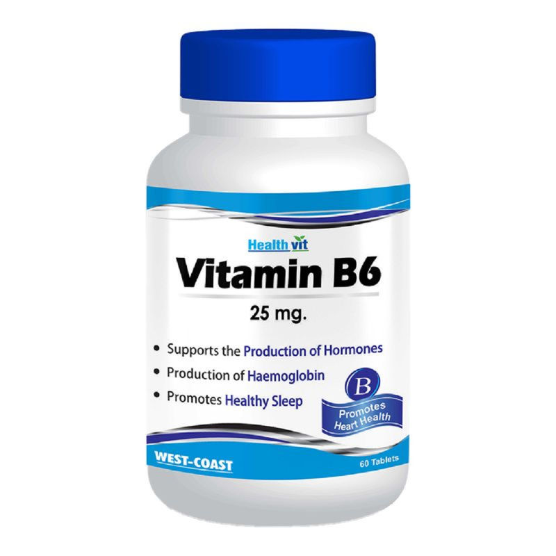 Buy HealthVit Vitamin B6 25 Mg 60 Capsules Online