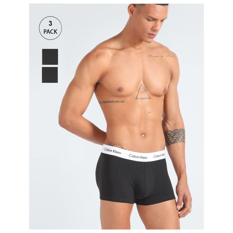 Calvin Klein Fashion Men Multi-Color Solid Trunk (Pack of 3) (L)