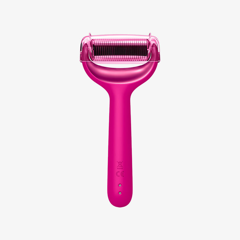 Geske SmartAppGuided MicroNeedle Face & Body Roller 9 in 1 with Rose Quartz-Magenta