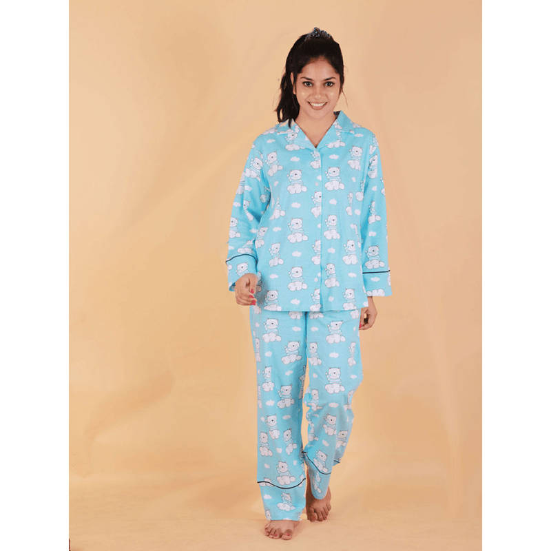 The Mom Store Hello Bear Women Top with Pajama (Set of 2) (M)