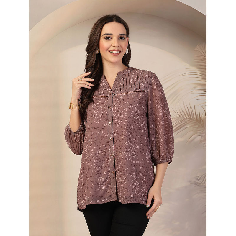 Zelena Women Pure Polyester Printed Maternity Zipless Feeding Top (3XL)