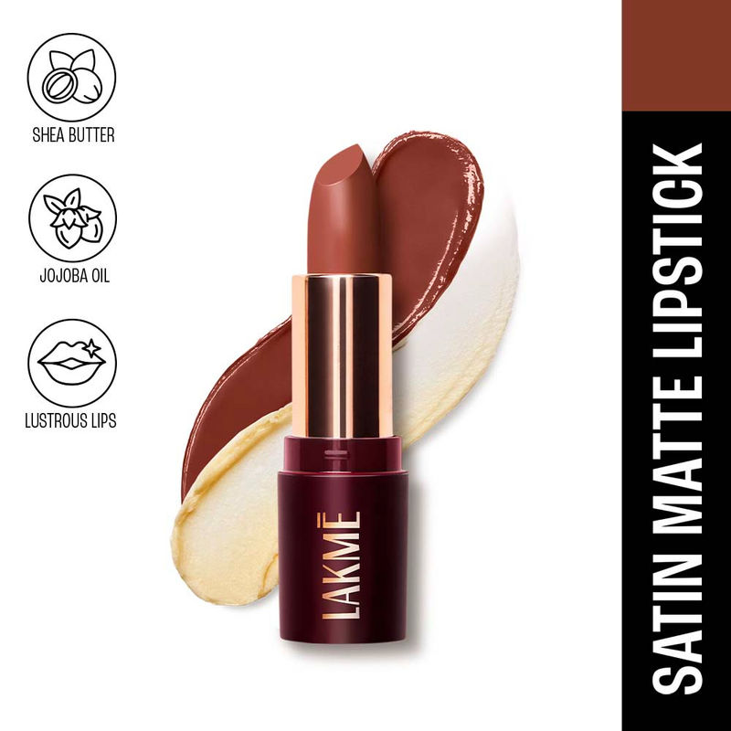 Lakme Ultimate Glam Satin Matte Lipstick For Luxurious Satin Matte Finish - Petal Nude